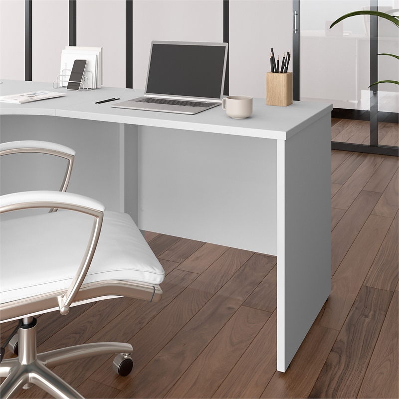 Maklaine Contemporary Engineered Wood 36W Bridge/Return in White