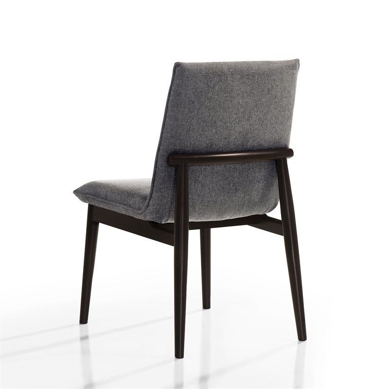 Maklaine Solid Wood Upholstered Dining Chairs in Gray (Set of 2)