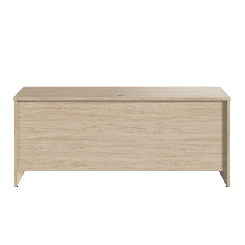 Maklaine Engineered Wood 72W x 24D Credenza Desk in Natural Elm