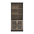 Maklaine Engineered Wood Transitional 5 Shelf Bookcase with Glass Doors