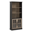 Maklaine Engineered Wood Transitional 5 Shelf Bookcase with Glass Doors