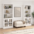 Maklaine Engineered Wood Transitional 5 Shelf Bookcase with Glass Doors