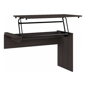 Maklaine Engineered Wood 3 Position Sit to Stand Desk Return in Heather Gray