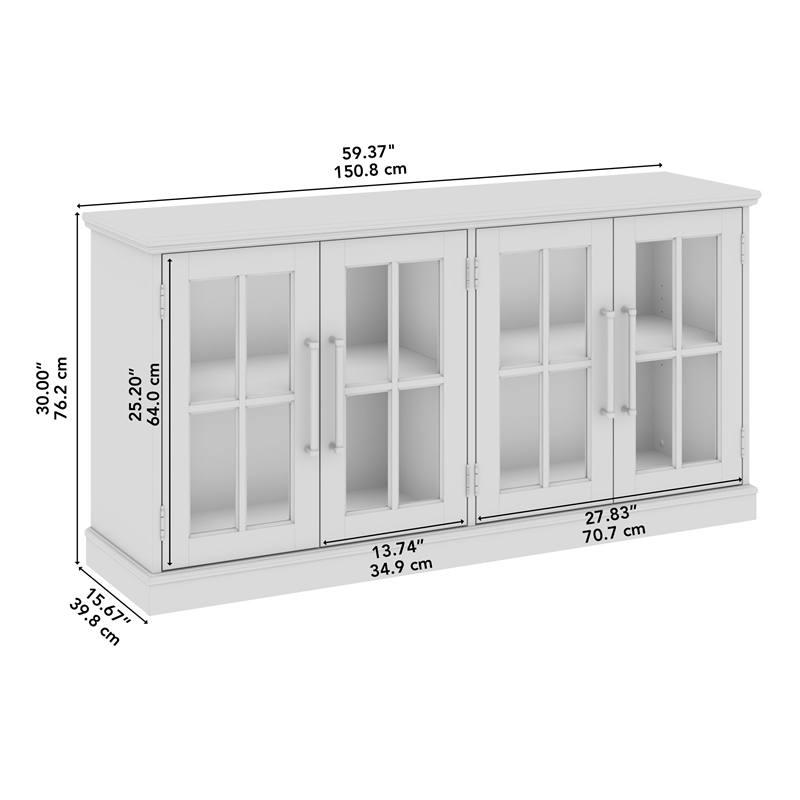 Maklaine Elegant Engineered Wood Transitional 60W Sideboard Cabinet