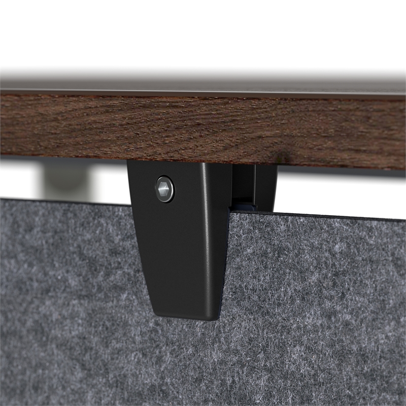 Maklaine Contemporary 58W Desktop Privacy Screen in Cool Charcoal