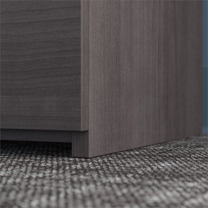 Maklaine Engineered Wood 5 Shelf Bookcase with Doors in Storm Gray