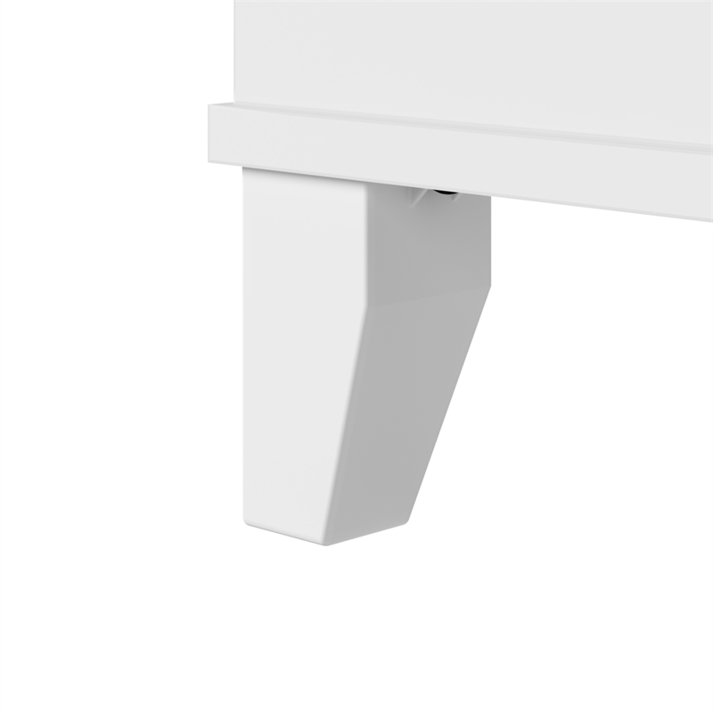 Maklaine Engineered Wood Small Storage Cabinet with Doors and Shelves in White