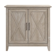 Maklaine Engineered Wood Small Storage Cabinet with Doors in Washed Gray