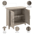 Maklaine Engineered Wood Small Storage Cabinet with Doors in Washed Gray