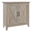 Maklaine Engineered Wood Small Storage Cabinet with Doors in Washed Gray