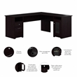 Maklaine Engineered Wood Computer Desk with Storage in Espresso