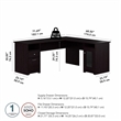 Maklaine Engineered Wood Computer Desk with Storage in Espresso