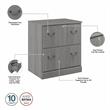 Maklaine Engineered Wood 2 Drawer Lateral File Cabinet in Modern Gray