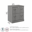Maklaine Engineered Wood 2 Drawer Lateral File Cabinet in Modern Gray