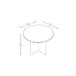 Maklaine Round Conference Table with Wood Base in Mocha Cherry