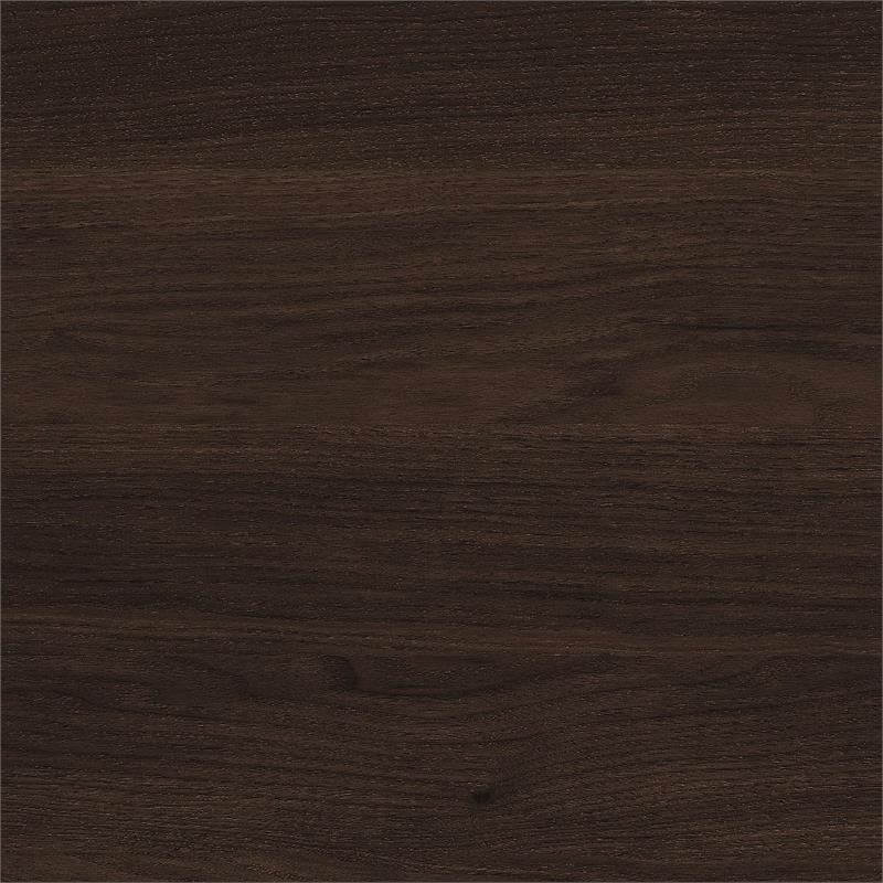 Maklaine Engineered Wood 5-Shelf Bookcase with Doors in Black Walnut