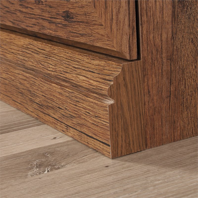 Maklaine Contemporary Engineered Wood 3-Shelf Bookcase in Vintage Oak