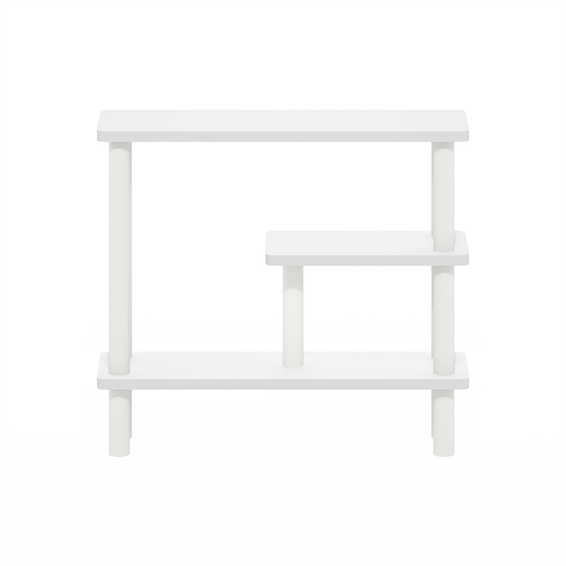 Maklaine Turn-N-Tube Slim Space Saving Storage Rack in White/White
