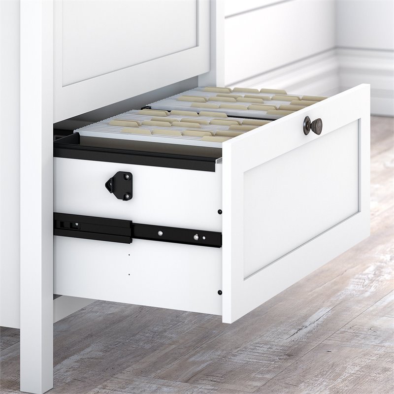 Maklaine Engineered Wood 2 Drawer Lateral File Cabinet in Shiplap Gray / White