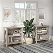 Maklaine Engineered Wood Small 2 Shelf Bookcase in Washed Gray