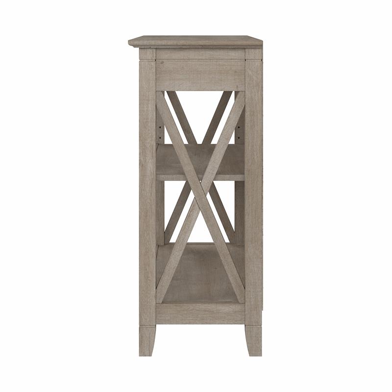 Maklaine Engineered Wood Small 2 Shelf Bookcase in Washed Gray