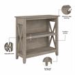 Maklaine Engineered Wood Small 2 Shelf Bookcase in Washed Gray