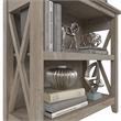 Maklaine Engineered Wood Small 2 Shelf Bookcase in Washed Gray