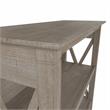 Maklaine Engineered Wood Small 2 Shelf Bookcase in Washed Gray