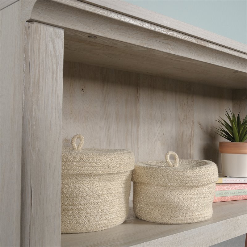Maklaine Engineered Wood 3-Shelf Bookcase in Chalked Chestnut Finish