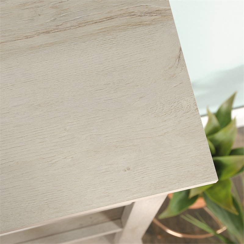 Maklaine Engineered Wood 3-Shelf Bookcase in Chalked Chestnut Finish