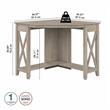 Maklaine Farmhouse Engineered Wood Small Corner Desk in Washed Gray