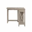 Maklaine Farmhouse Engineered Wood Small Corner Desk in Washed Gray