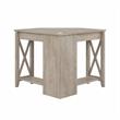 Maklaine Farmhouse Engineered Wood Small Corner Desk in Washed Gray