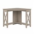 Maklaine Farmhouse Engineered Wood Small Corner Desk in Washed Gray