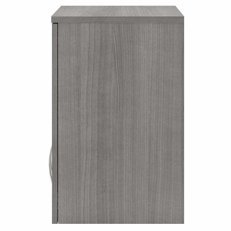 Maklaine Wood Universal Wall Cabinet with Doors and Shelves in Platinum Gray