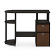 Maklaine Wood Simplistic Computer Study Desk with Bin Drawers in Espresso