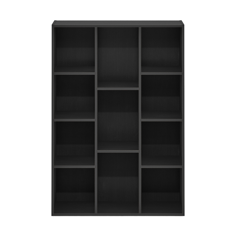 Maklaine 11-Cube Reversible Open Shelf Bookcase in Blackwood