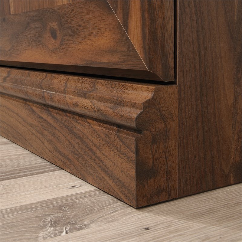 Maklaine Contemporary Engineered Wood Bookcase in Grand Walnut Finish