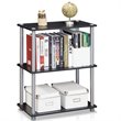 Maklaine Turn-N-Tube Wood 3-Tier Compact Shelf Display Rack in Black/Gray