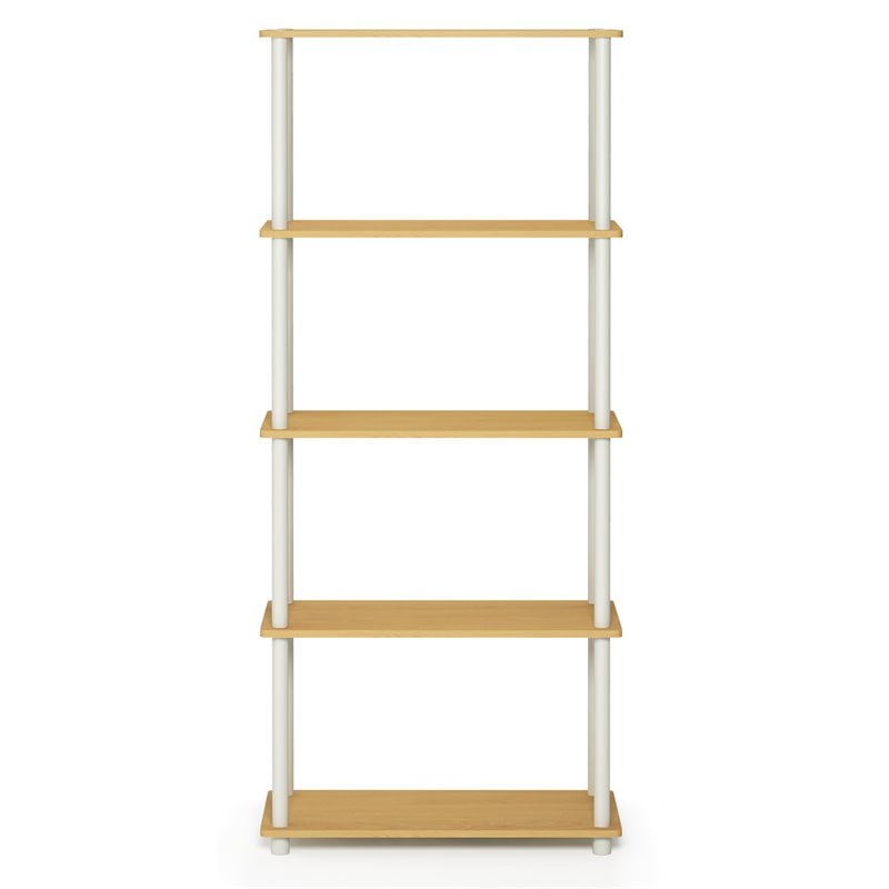 Maklaine Turn-N-Tube Wood 5-Tier Multipurpose Shelf Display Rack - Beech/Natural
