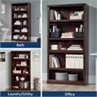 Maklaine Engineered Wood 5 Shelf Bookcase in Select Cherry Finish