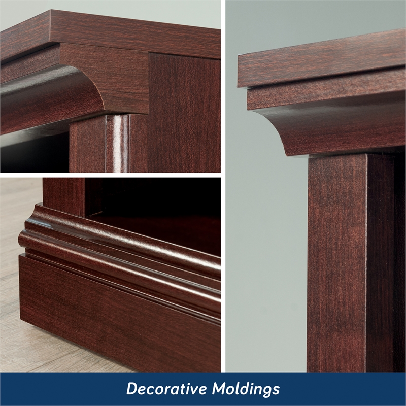 Maklaine Engineered Wood 5 Shelf Bookcase in Select Cherry Finish