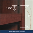 Maklaine Engineered Wood 5 Shelf Bookcase in Select Cherry Finish