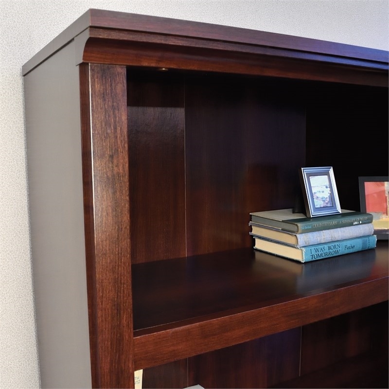 Maklaine Engineered Wood 5 Shelf Bookcase in Select Cherry Finish