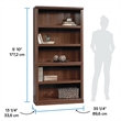 Maklaine Engineered Wood 5 Shelf Bookcase in Select Cherry Finish