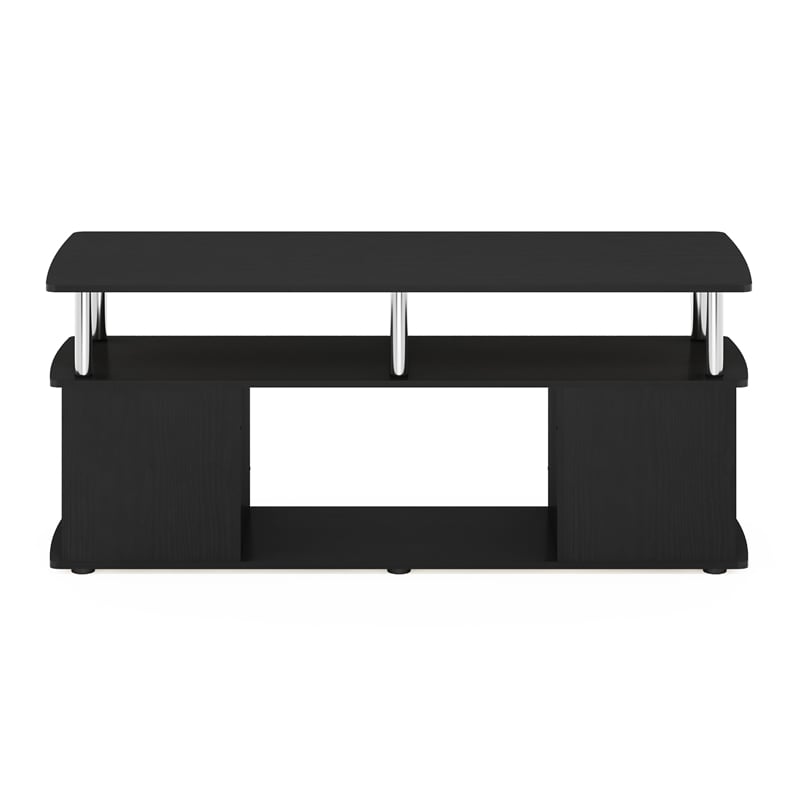 Maklaine TV Stand Entertainment Center with Open Stainless Steel Tubes