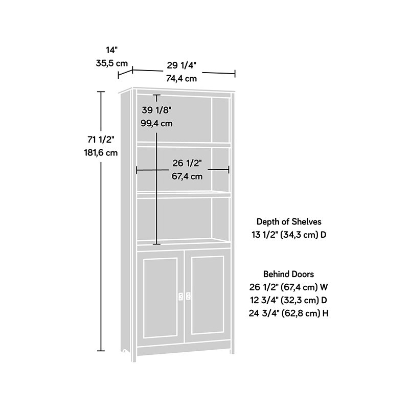 Maklaine Contemporary Engineered Wood 3-Shelf Bookcase in Soft White