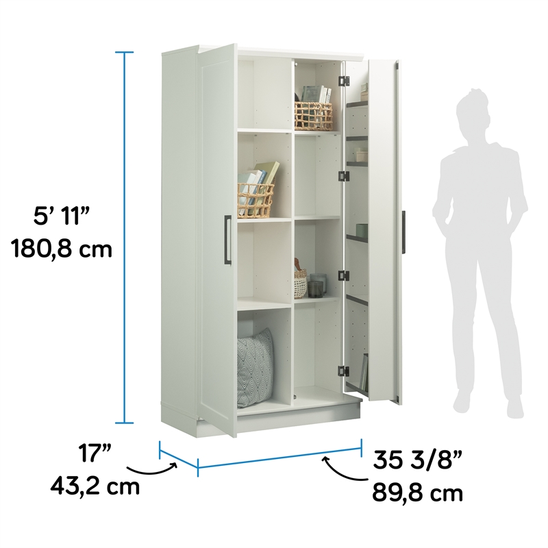 Maklaine 2-Door Engineered Wood Storage Cabinet in Soft White