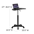 Maklaine Engineered Wood Contemporary Adjustable Laptop Desk In Black