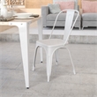 Maklaine Industrial Metal Stackable Dining Side Chair in White